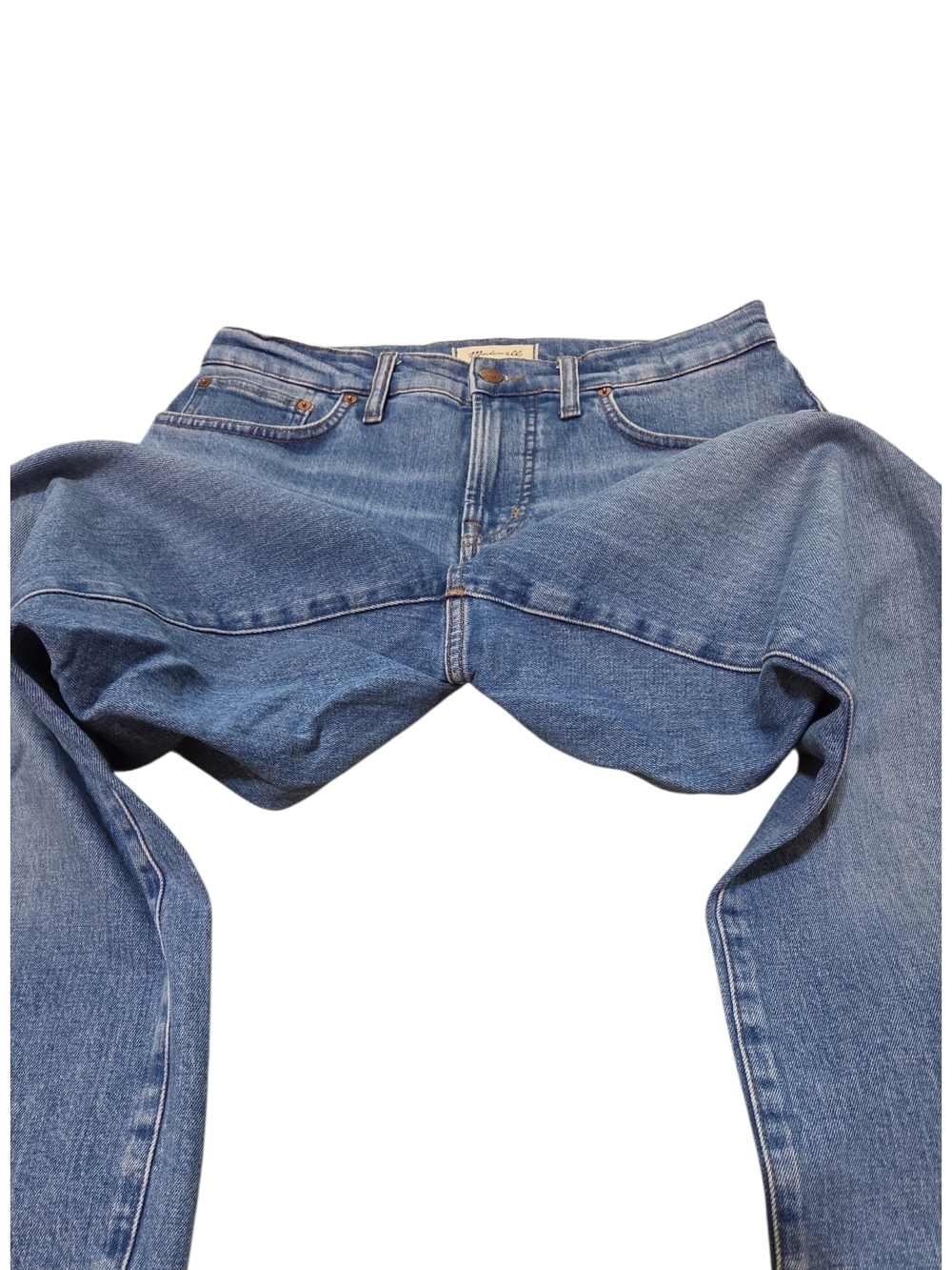 Madewell Medium Blue Denim Straight Leg Jeans Size 28 - Picture 4 of 15